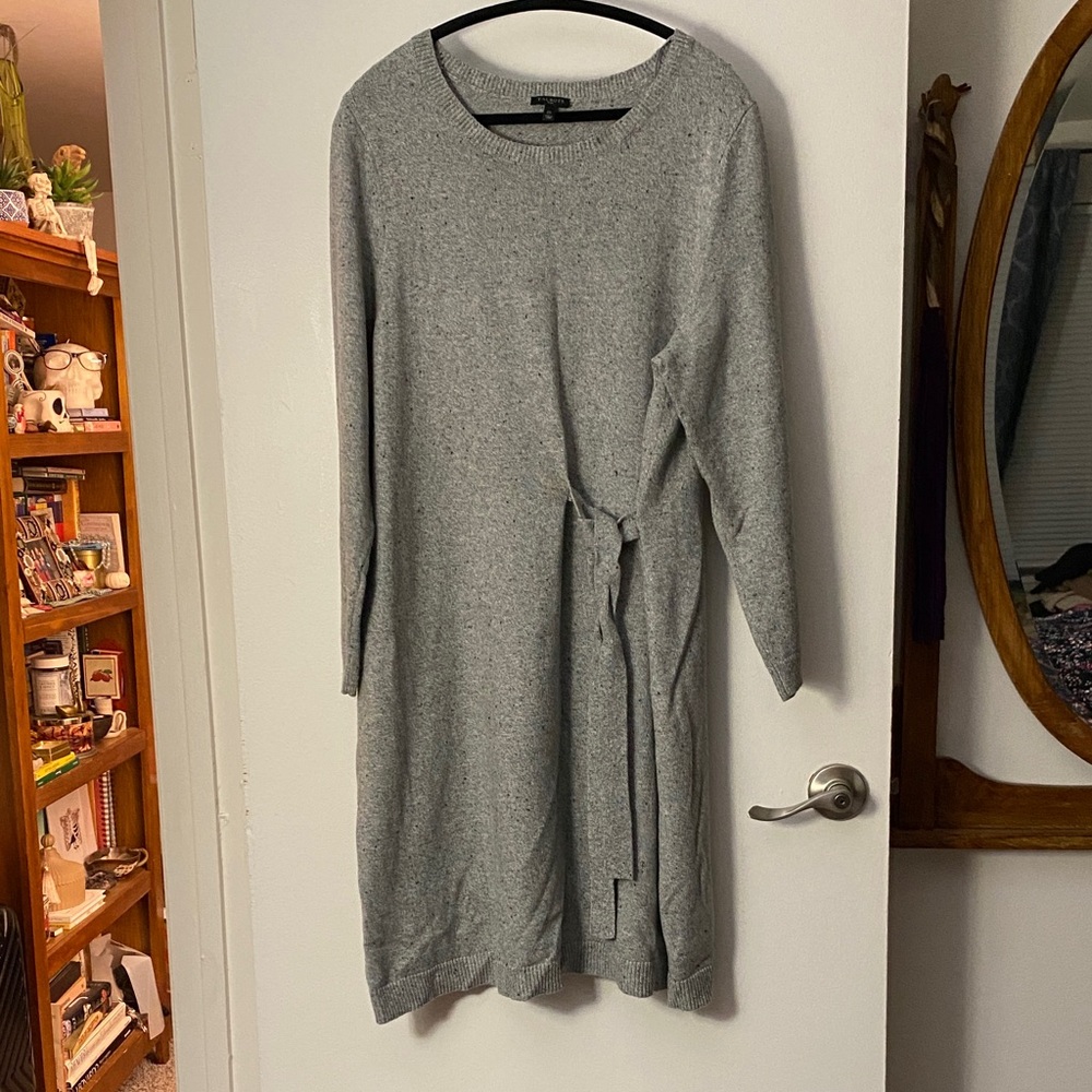 Talbots Heather Gray Long Sleeve Dress